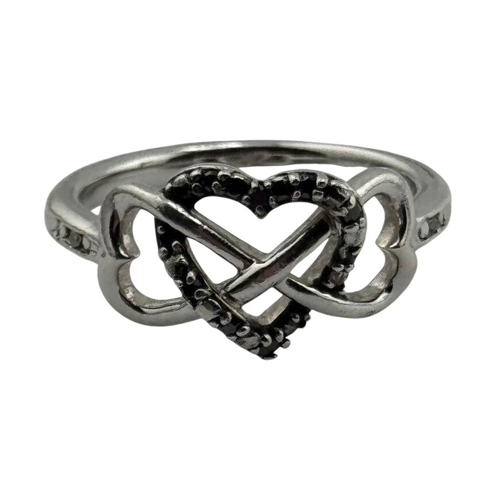 JWBR Sterling Silver Heart Infinity Ring Size 7